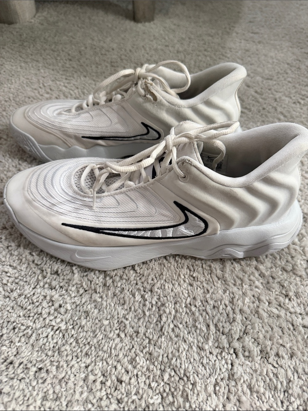 Nike Men’s White Sneakers with Black Swoosh